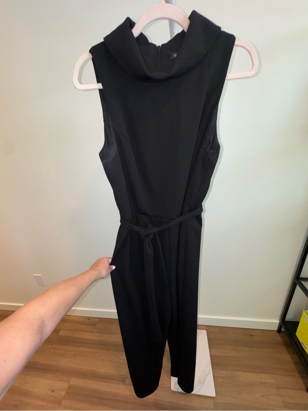 MARINA Black Sleeveless High-Neck Jumpsuit women’s size XL